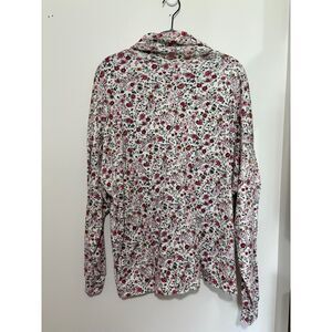 CornerStone Floral Turtleneck Top 20W Cottagecore Grandmacore Soft Knit Whimsy